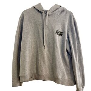 TRUE CRAFT Mens Gray "STAY AWAY" Graphic Hoodie Size L